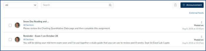 announcement redesign