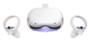 WhiteVR headset with two hand controllers.