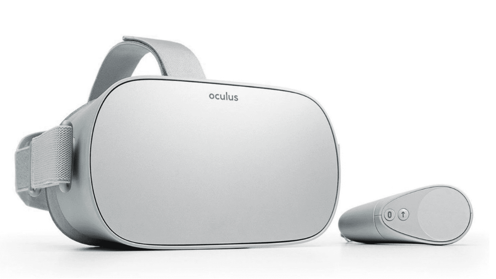 White VR headset with one hand controller.